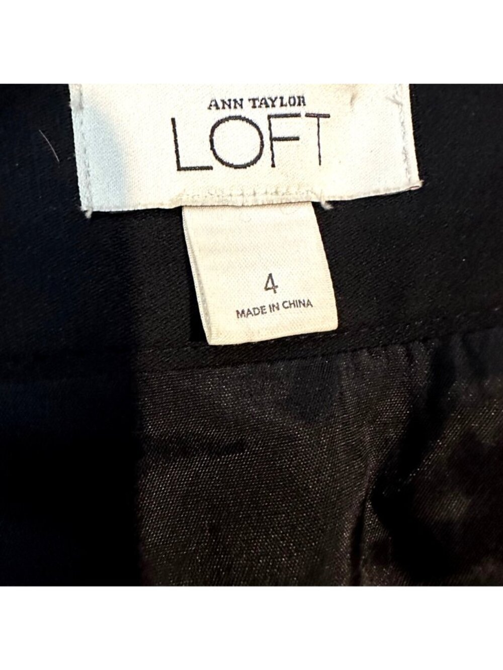 Ann Taylor Loft Black Skirt Size 4 Gold Floral Embroidery Cottage Folkloric - Picture 6 of 9